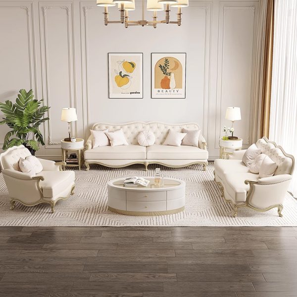 ​American Light Luxury Oval Coffee Table - High-End Design for Modern Living Spaces