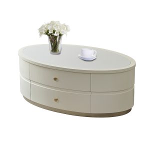 ​American Light Luxury Oval Coffee Table - High-End Design for Modern Living Spaces