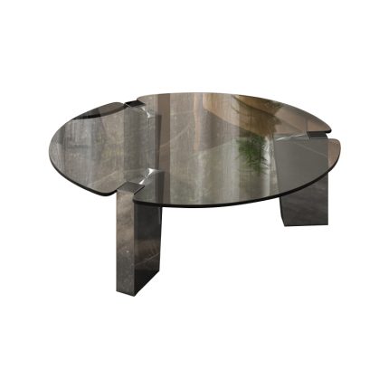 Artistic Tempered Glass Coffee Table - Unique & Eye-Catching Design