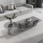 Luxury Glass Coffee Table with Metal Frame - Elegant & Sturdy