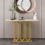 Entryway Table Base with Modern Stainless Steel Design