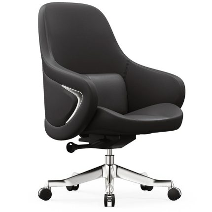 Light Luxury Office Chair – Genuine Leather, Adjustable, and Comfortable