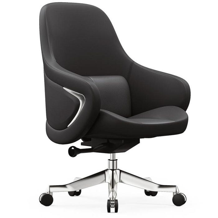 Light Luxury Office Chair – Genuine Leather, Adjustable, and Comfortable