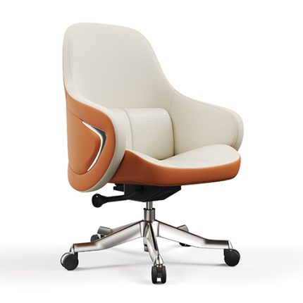 Light Luxury Office Chair – Genuine Leather, Adjustable, and Comfortable