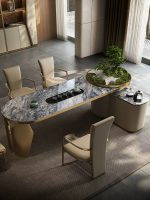 Experience refined luxury with stone coffee tables.