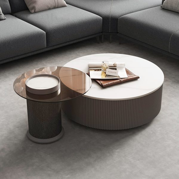 Artisanal Ceramic Stone Centerpiece Table