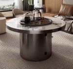 Luxury stone coffee tables embody elegance and durability.