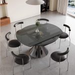 Contemporary Glass Dining Table - Light Luxury & Artistic Appeal