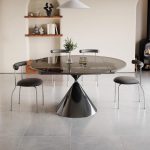 Contemporary Glass Dining Table - Light Luxury & Artistic Appeal