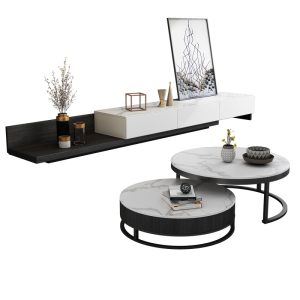 Light luxury style coffee table TV cabinet combination