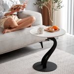 Versatile stainless steel side table base for various tabletops