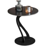 Versatile stainless steel side table base for various tabletops