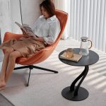 Versatile stainless steel side table base for various tabletops