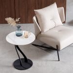 Versatile stainless steel side table base for various tabletops