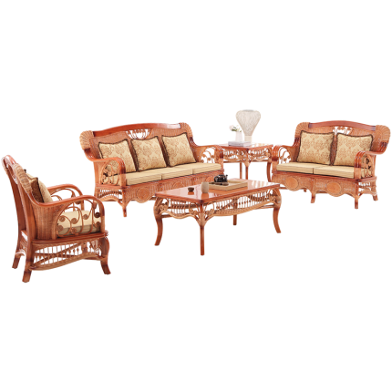 Luxury French Vintage Rattan Sofa for Upscale Décor