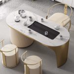 Sturdy stainless steel tea table base, supports heavy tea table tops