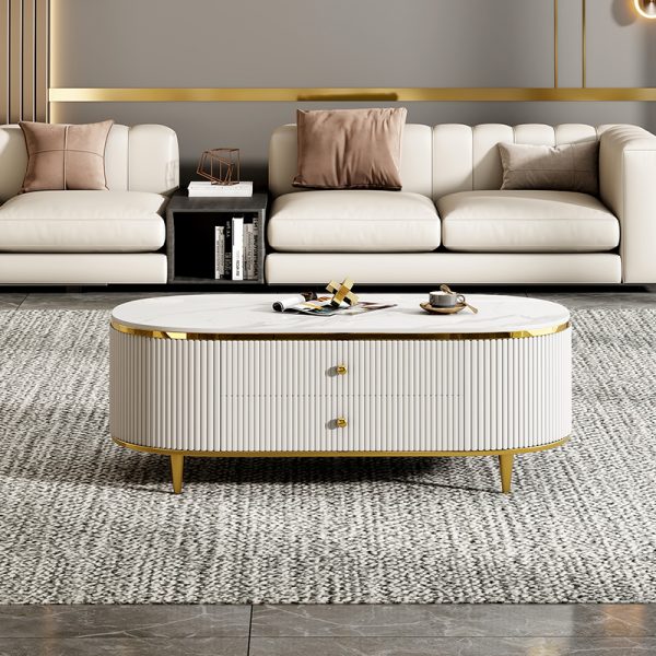 Luxury-Inspired Ceramic Stone Coffee Table