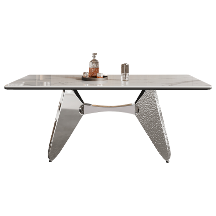 Modern Minimalist Stainless Steel Table Base with a Luxurious Edge