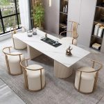 Polished stainless steel tea table base, easy to clean and maintain