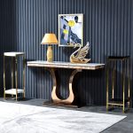 Entryway Table Base with Modern Stainless Steel Design