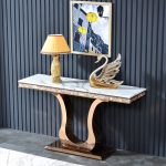 Entryway Table Base with Modern Stainless Steel Design