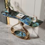 Sleek Stainless Steel Foyer Stand
