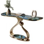 Sleek Stainless Steel Foyer Stand