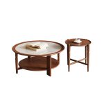Medieval style rock board solid wood coffee table