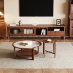Medieval style rock board solid wood coffee table