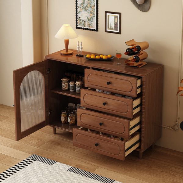 Medieval style solid wood sideboard