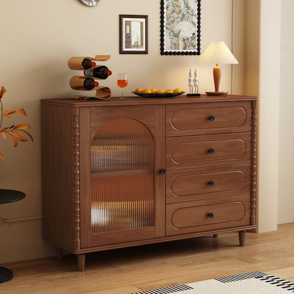 Medieval style solid wood sideboard