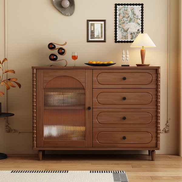 Medieval style solid wood sideboard