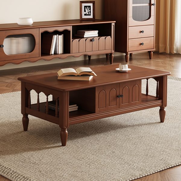 Mid-Century Modern Solid Wood Coffee Table