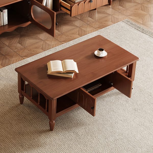 Mid-Century Modern Solid Wood Coffee Table