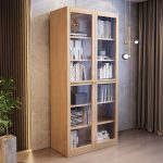 Modern Glass-Backed Floor Standing Bookshelf for Senior Living Spaces
