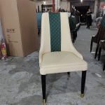 Our contemporary iron dining chair with an upholstered seat combines luxury with comfort, making it a great choice for upscale dining spaces. Ideal for global retailers.
