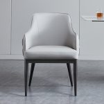Minimalist Iron Dining Chair with Wooden Seat - Natural & Industrial Fusion