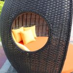 Modern Minimalist Garden Birdcage Sofa Bed with Iron Frame and PE Rattan   