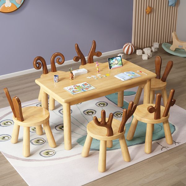 Kids' Solid Wood Study Desk