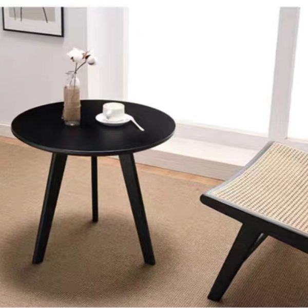 Modern Minimalist Round Ash Wood Coffee Table