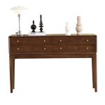 Modern Minimalist Rubber Wood Entryway Cabinet with 4 Drawers