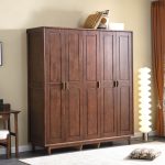 Modern Minimalist Rubber Wood Wardrobe