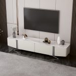 Modern Nordic Glass Coffee Table and TV Cabinet Set