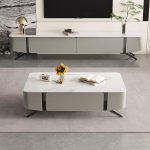 Modern Nordic Glass Coffee Table and TV Cabinet Set