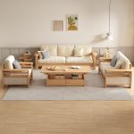 Modern Nordic Solid Wood Rattan Sofa 