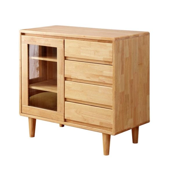 Modern Nordic Solid Wood Sideboard with 4door