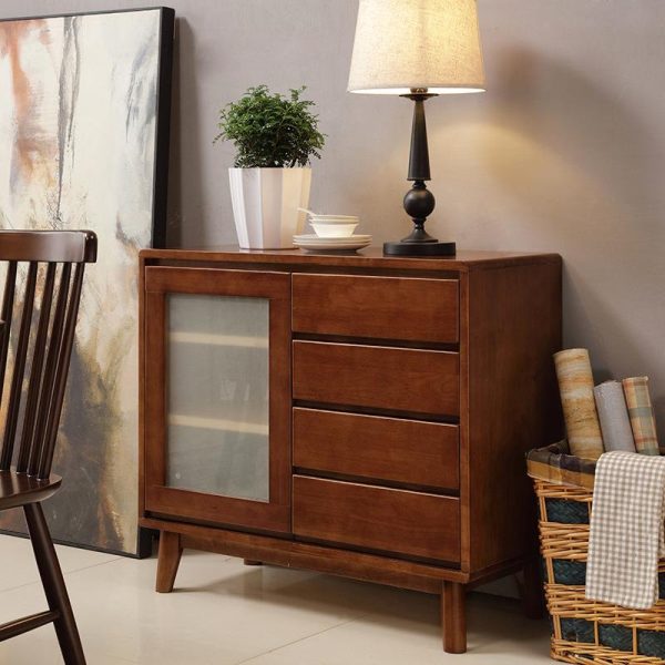 Modern Nordic Solid Wood Sideboard with 4door