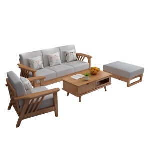 Modern Nordic Solid Wood Sofa - New Edition