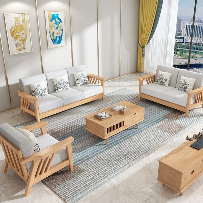 Modern Nordic Solid Wood Sofa - New Edition