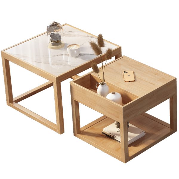 Modern Nordic Solid Wood Square Coffee Table